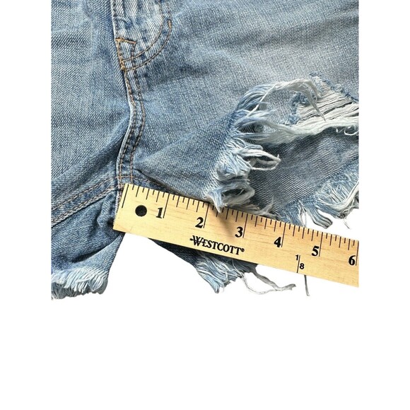 NWT KanCan Denim Shorts‎ Size XS Relaxed Fit Raw Hem Light Wash Stretch #I4-3 - Picture 7 of 9